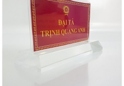 Biển chức danh mica Quân Đội